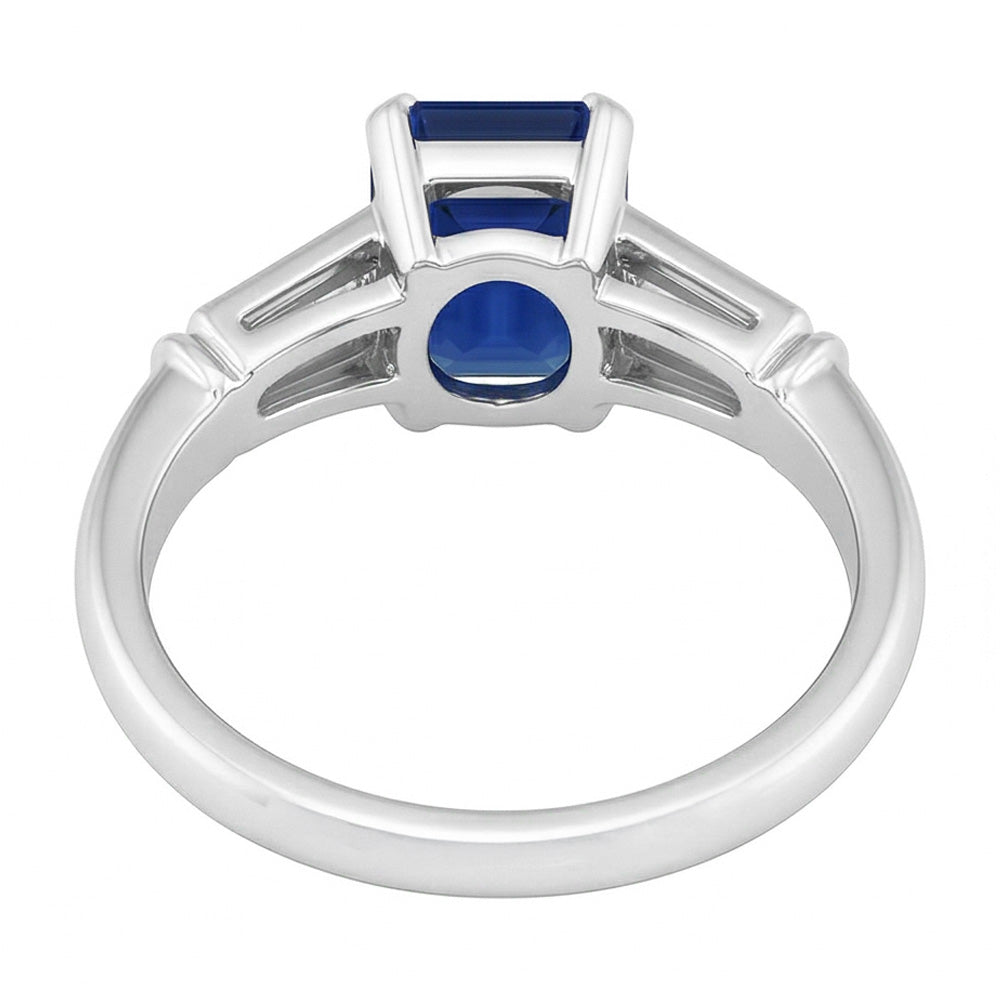 Smaragd Saphir Drei Stein Ring Kleine Baguette Natürlicher Diamant ( nicht im Labor gezüchtet )en 2,75 Karat