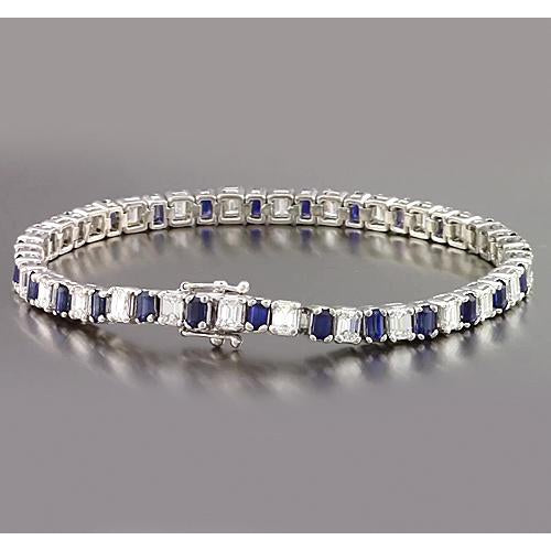 Smaragd Diamant Ceylon Saphir Tennis Armband Krappen Set