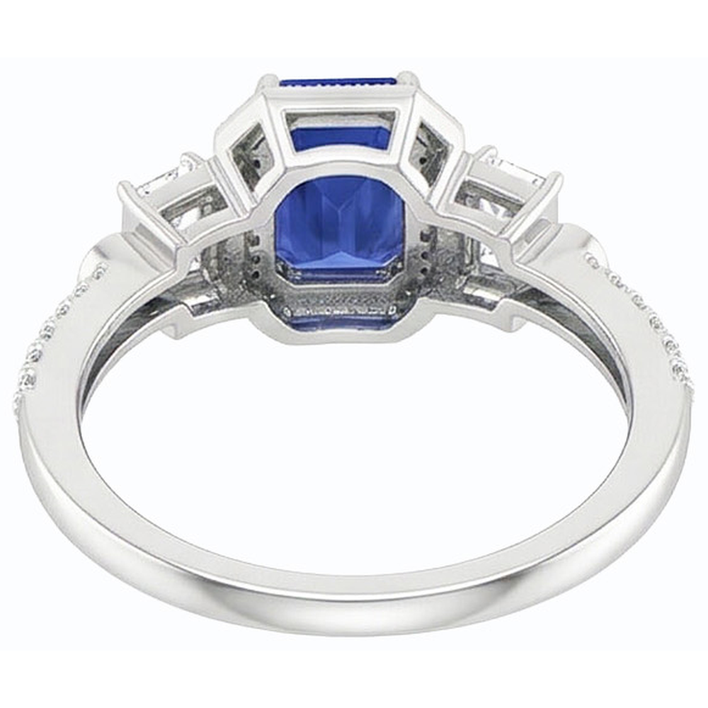 echter baguette diamant 2.50Karat ring Profilansicht