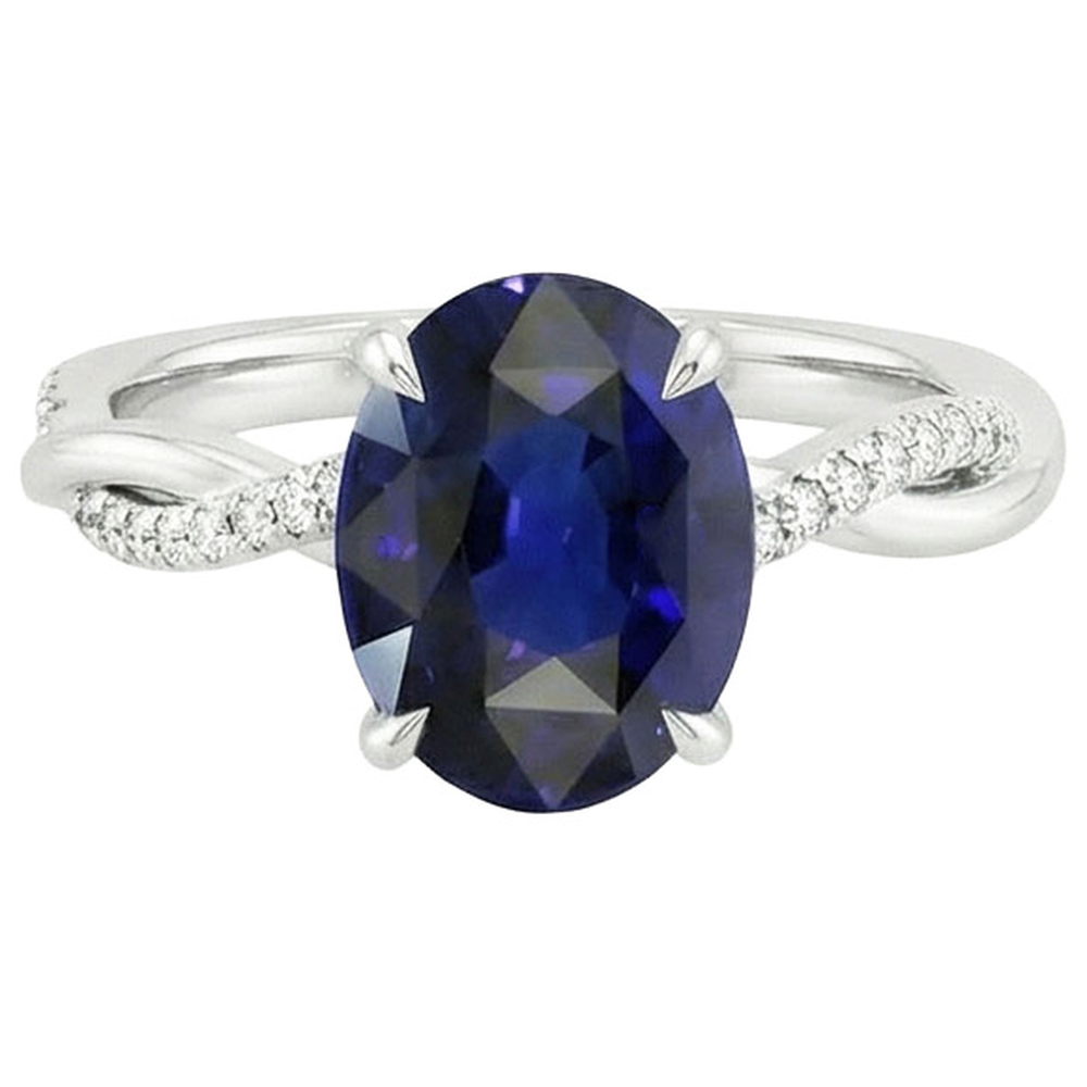 echter oval diamant 4.50Karat ring auf Weiß