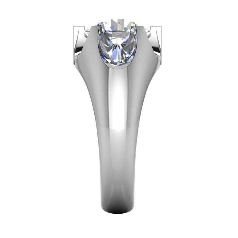 Solitaire Echt Diamant Herrenring Groß 3.01 Karat Weißgold