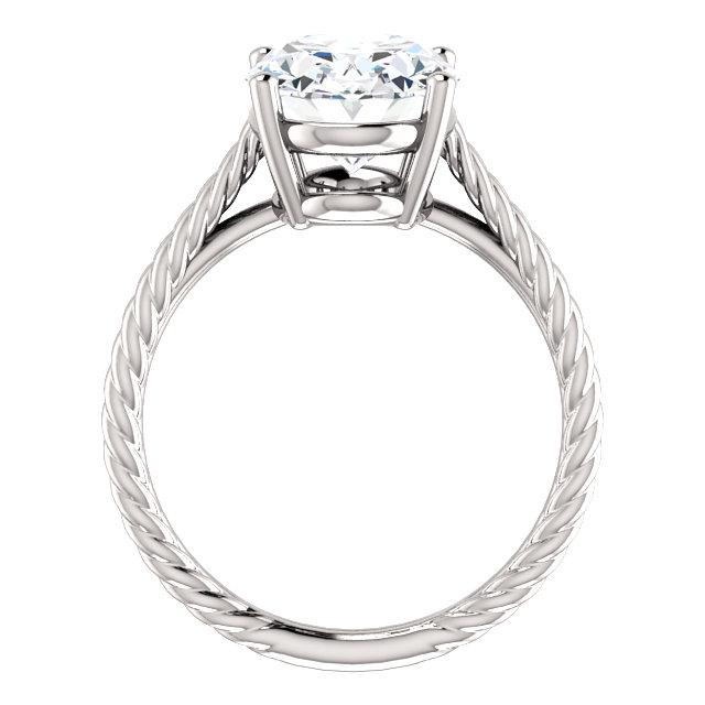 Solitaire Echt Diamantring 4 Karat Rope Style Schaft Damen Schmuck