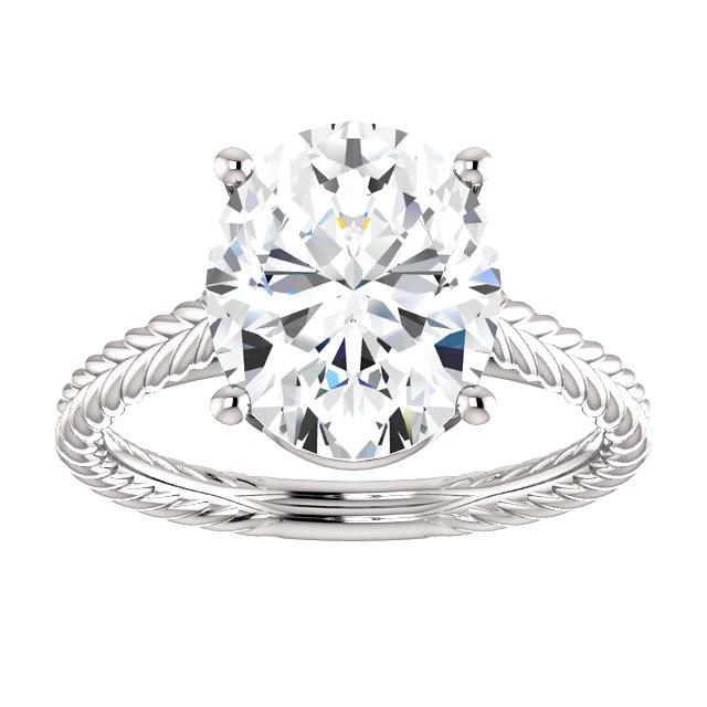 Solitaire Echt Diamantring 4 Karat Rope Style Schaft Damen Schmuck