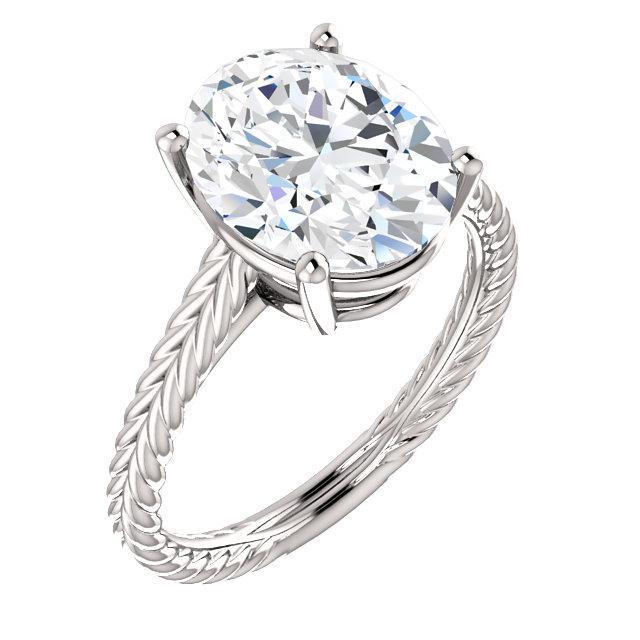 Solitaire Echt Diamantring 4 Karat Rope Style Schaft Damen Schmuck