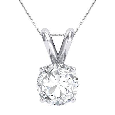 Solitaire SparklingSparkling 1,00 Karat echter Aus der Erde Abgebauter Natürlicher Diamant-Halskettenanhänger Gold Weiß 14K
