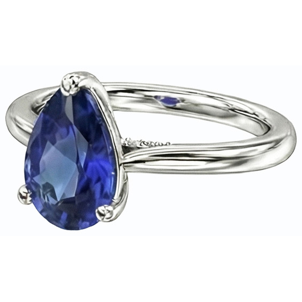 echter pear diamant 2.50Karat ring auf Weiß