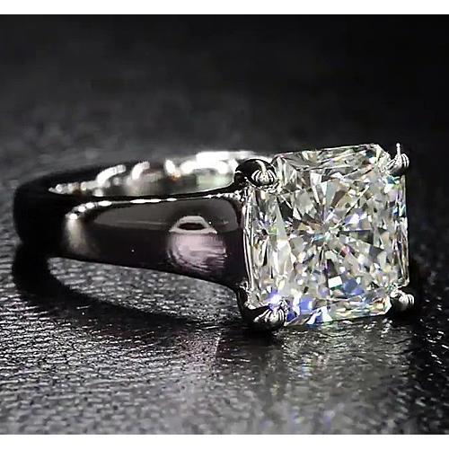 Solitaire Strahlender Echt Diamant-Verlobungsring 4 Karat Weißgold