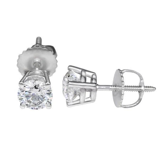 Solitaire rund geformter 1.50 Karat Echt Diamant Damen Ohrstecker Schmuck