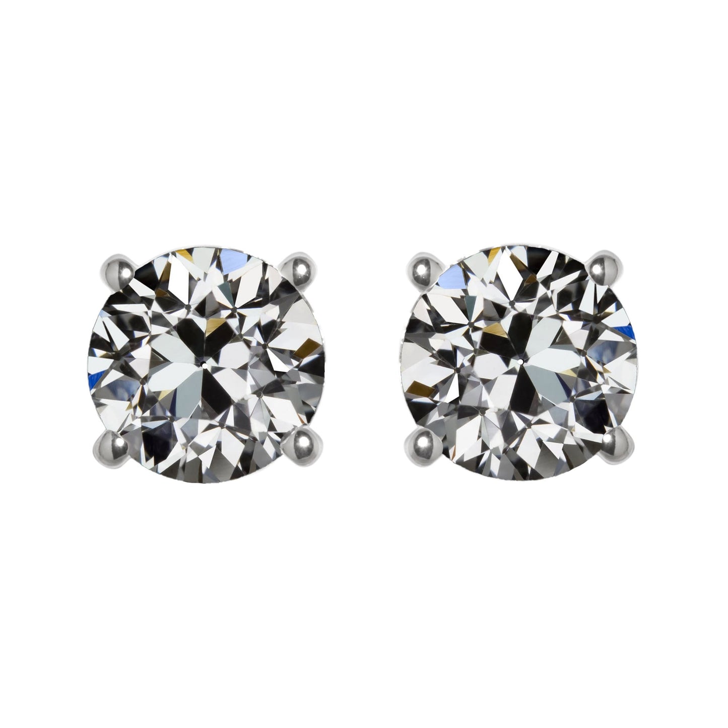 Natürlicher Edler Diamant Ohrstecker 2 Karat 14K Weißgold – Hauptansicht