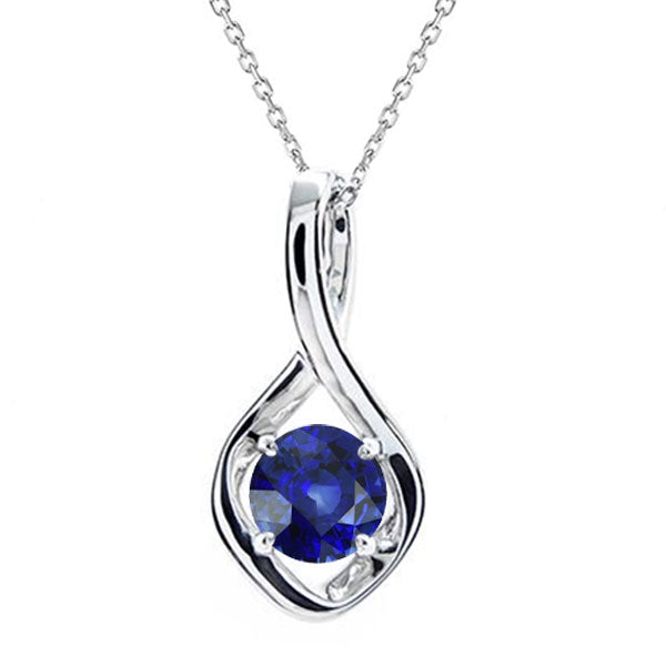 Erdgewonnener Blauer Saphir Stein-Halskette – Hauptansicht