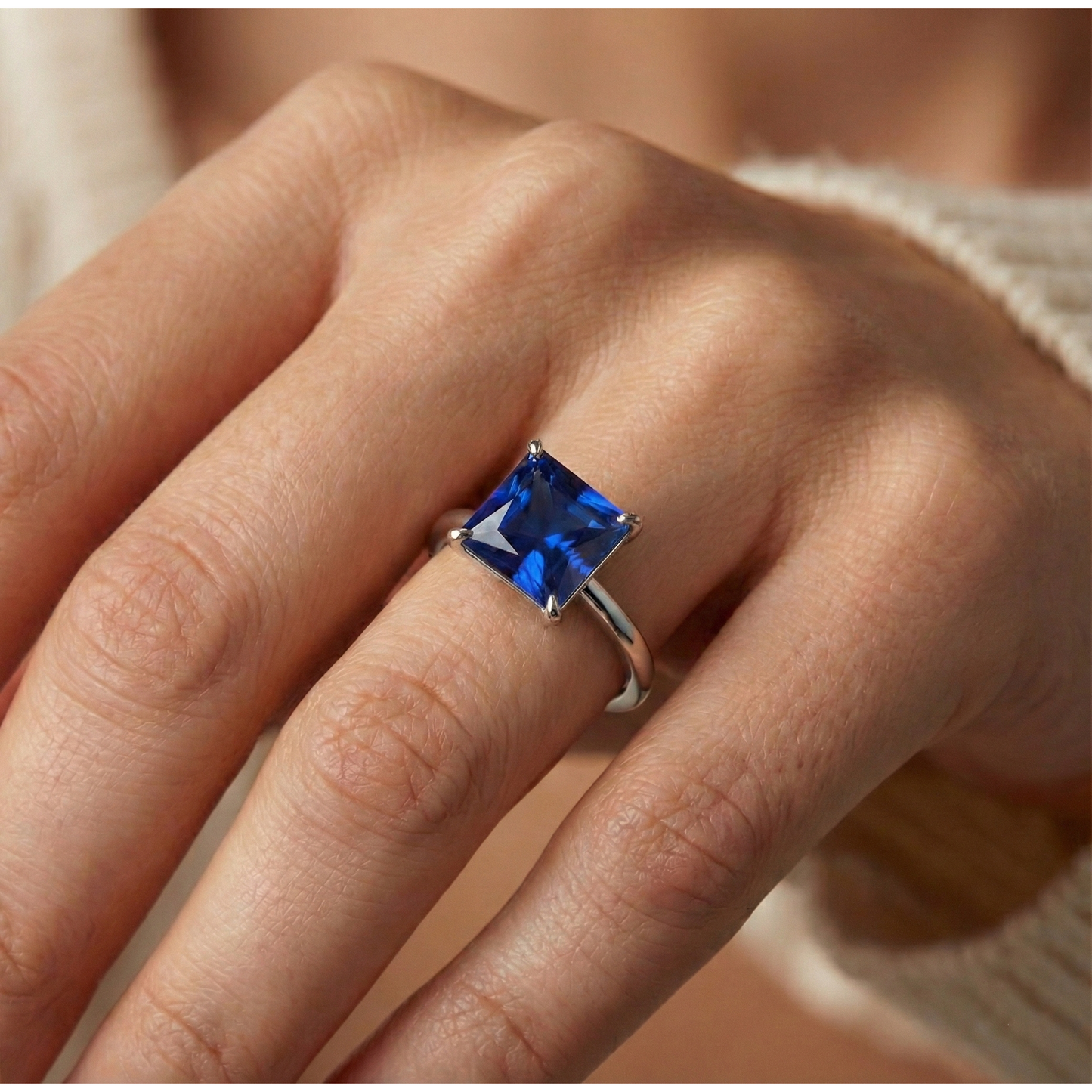 echter princess diamant 5Karat ring mit Diamantbesatz