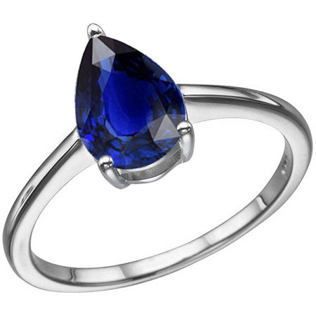 Schmuckstein-Ring 14K Weißgold mit Royalblauer Saphir – Hauptansicht