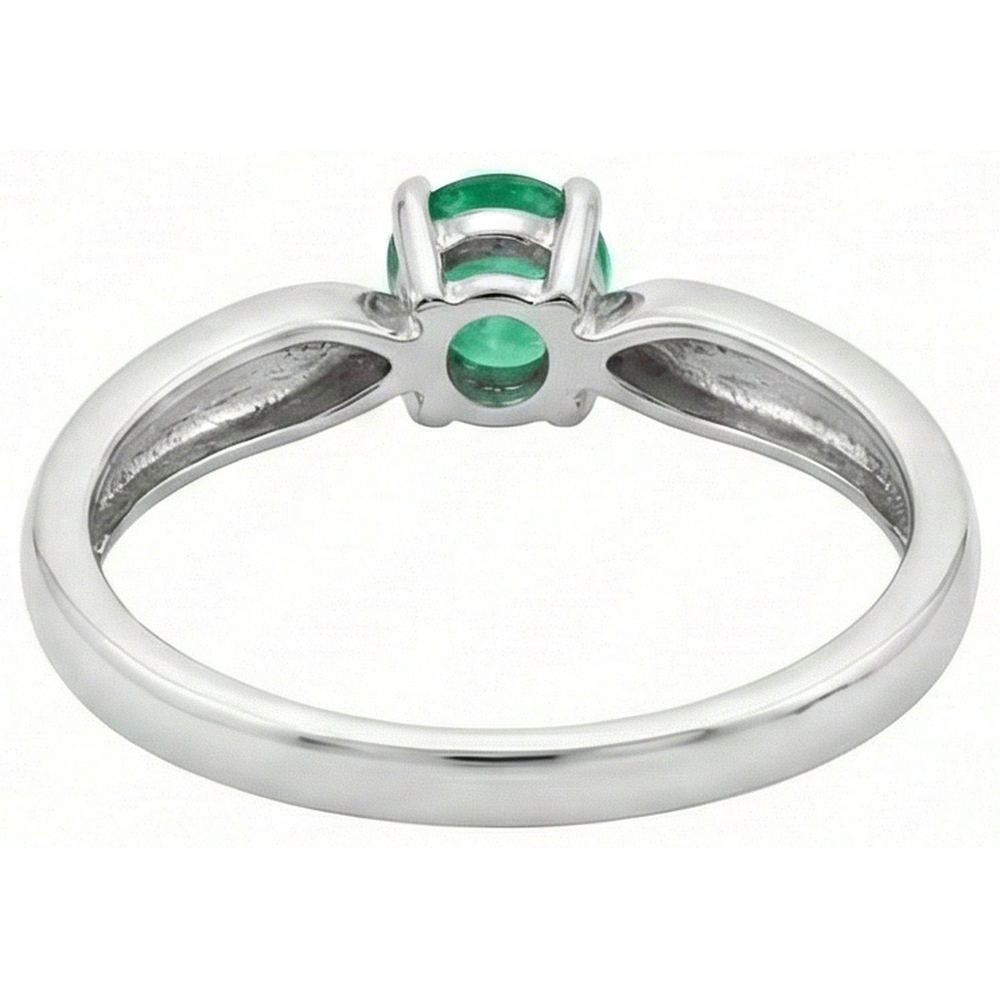 Solitär 2.50 ct Grün Smaragd-Verlobungsring im Rundschliff Weißgold 14K