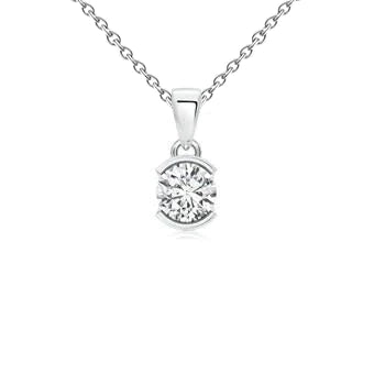 Solitär-Echt-Diamant-Halsketten-Anhänger 0,30 ct. Halbe Blendeneinstellung WG 14K