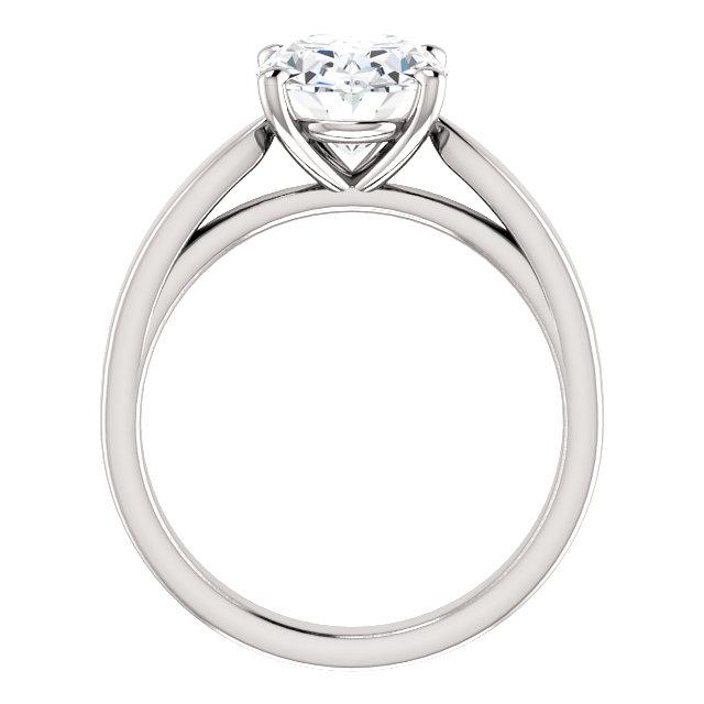 Solitär-Echt Diamantring Oval 3,50 Karat Gespaltener Schaft Kathedralenfassung