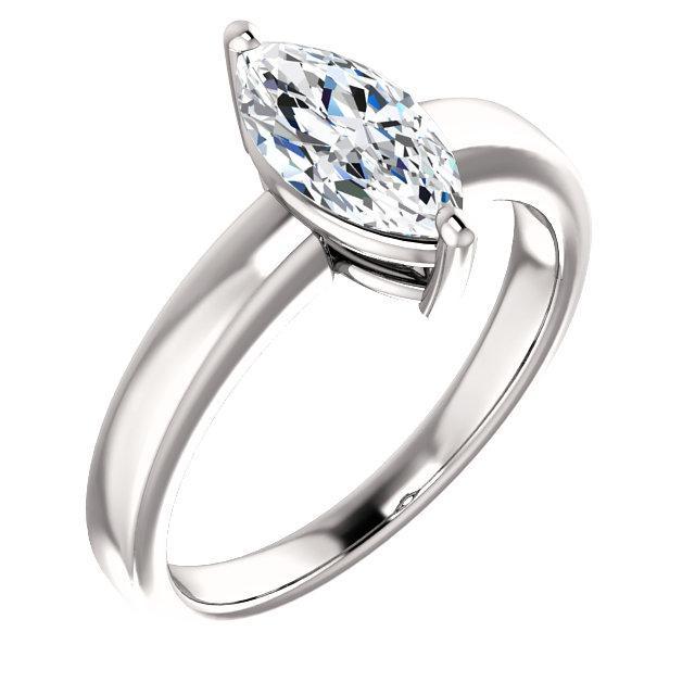 Solitär-Echt Diamantring im Marquise-Schliff 2.50 Karat Weißgold