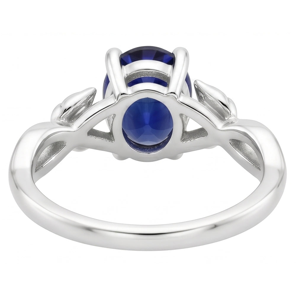 Solitär Edelstein Schmuck Ring Blatt Stil Ceylon Saphir 2 Karat