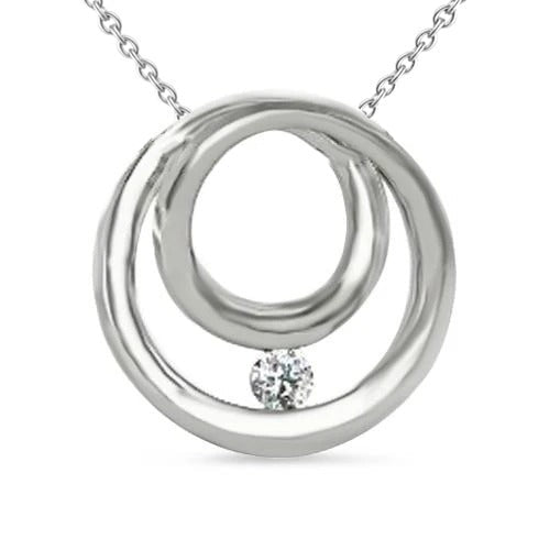 Solitär-Halskette mit Rundschliff-Echt Aus der Erde Abgebauter Natürlicher Diamant-Anhänger 0,75 Karat Weißgold 14K