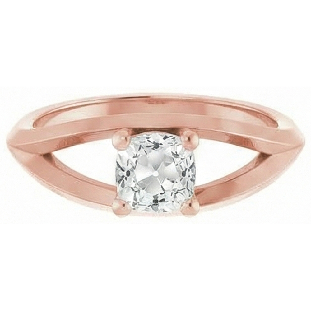 Solitär-Kissen alter Bergmann Echt Natürlicher Diamant ( nicht im Labor gezüchtet )ring 3 Karat 4 Zinken geteilter Schaft