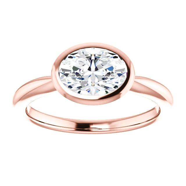 Solitär-Natürliche Diamantring 4 Karat Lünettenfassung Roségold Schmuck