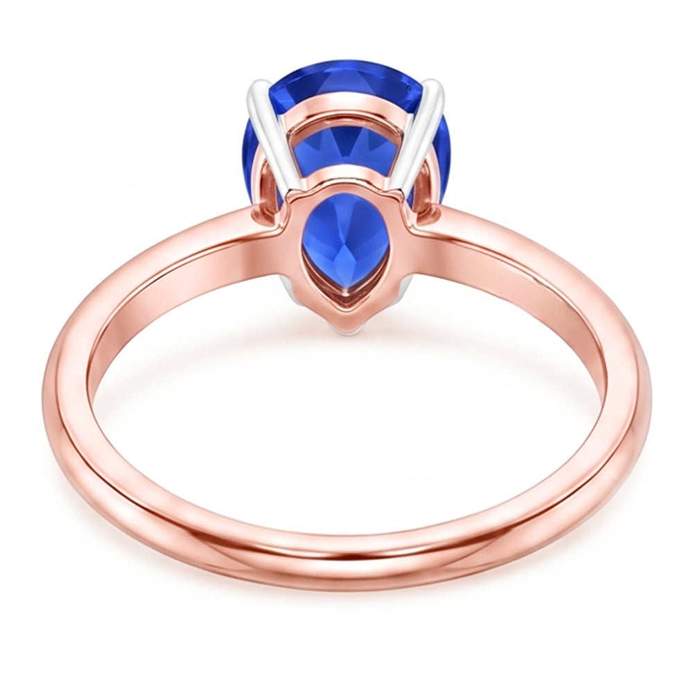 Solitär Ring Birne Sri Lanka Saphir 3 Karat