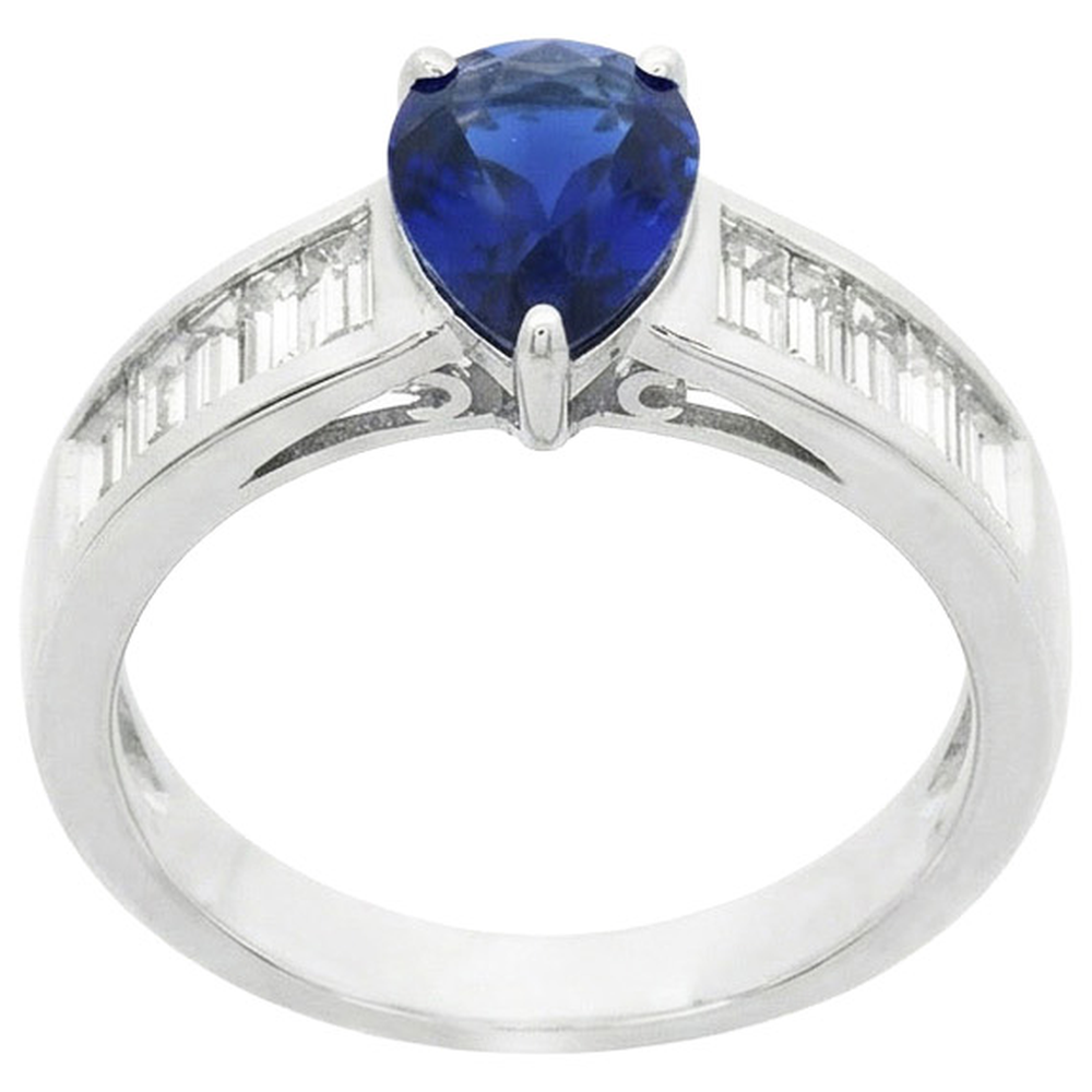 echter baguette diamant 3.50Karat ring auf Weiß