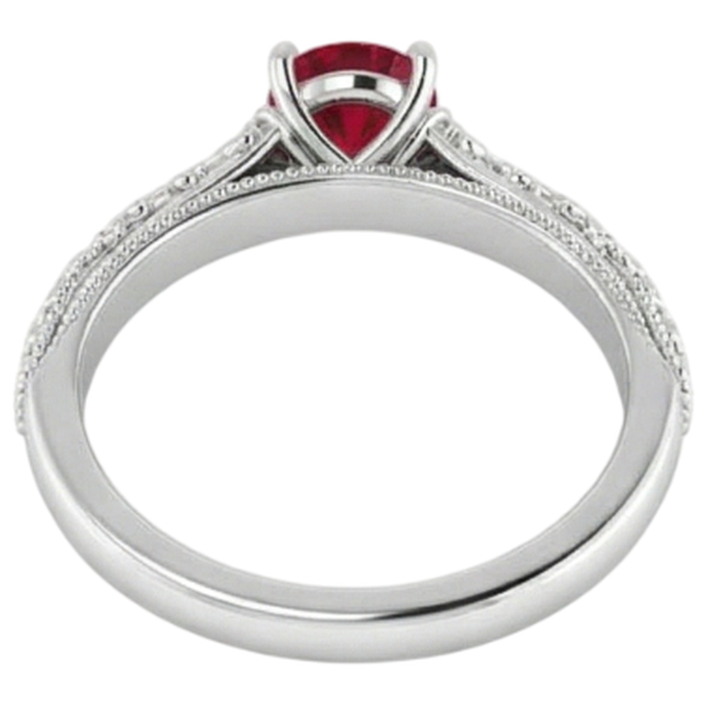 Solitär Rubin Ring 0,75 Karat Antik-Stil Neu