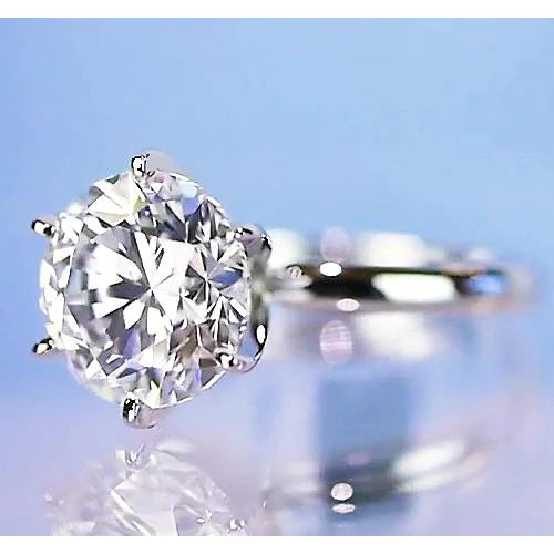 Solitär Runder Echt Diamant-Verlobungsring 6 Krappenfassung 2 Karat