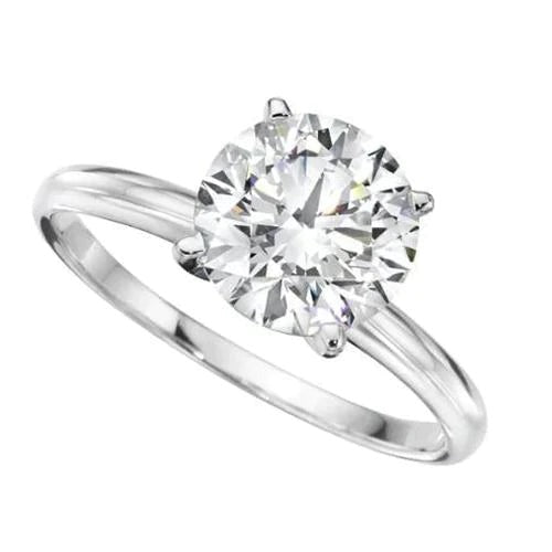 Solitär Rundschliff 2,50 Karat Echt Aus der Erde Abgebauter Natürlicher Diamant Ehering Weißgold 14K