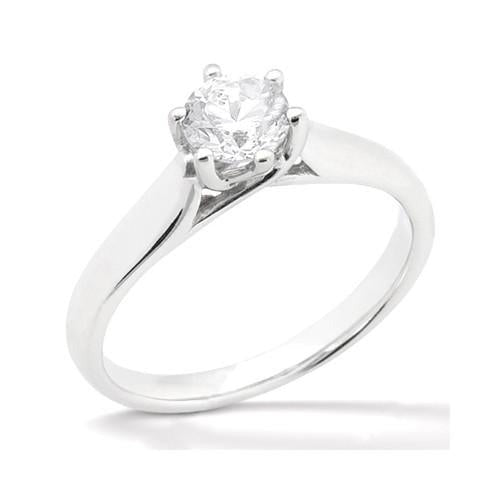 Solitär-Schmuckring 0,75 Karat runder Echt Aus der Erde Abgebauter Natürlicher Diamant