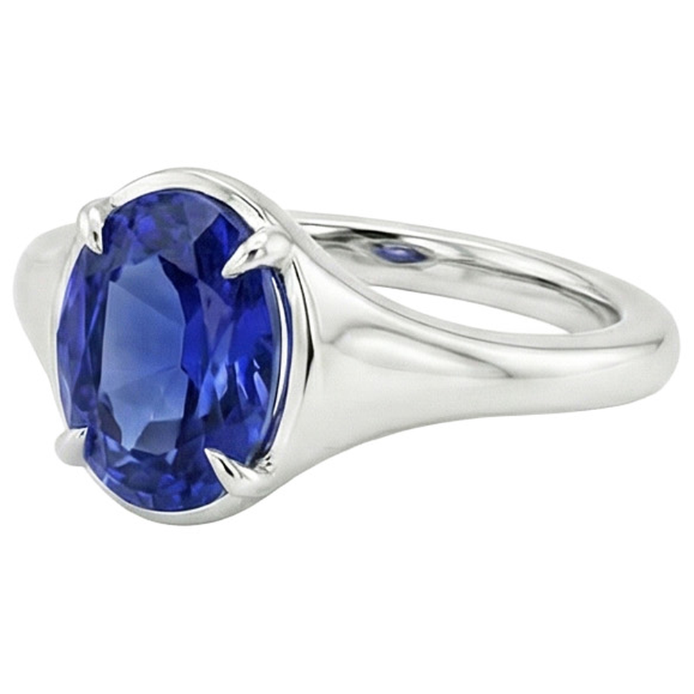 echter oval diamant 3Karat ring auf Weiß