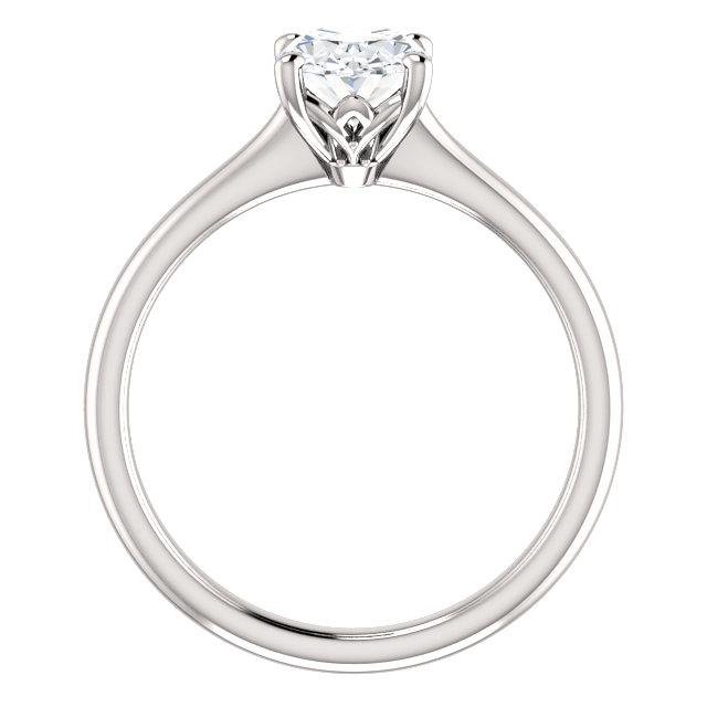 Solitär-Verlobungsring Echt Diamant 3 Karat Oval 4 Krappenfassung Weißgold 14K