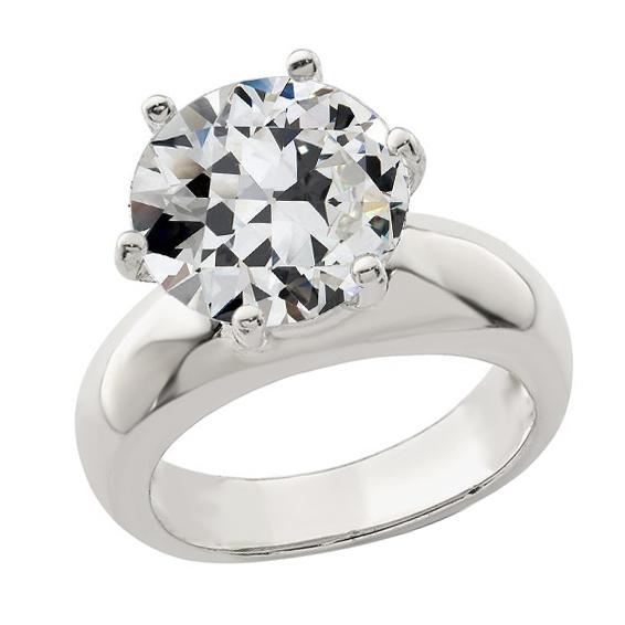 Solitär-Verlobungsring Rund alter Bergmann Echt Diamant Breitband 5 Karat