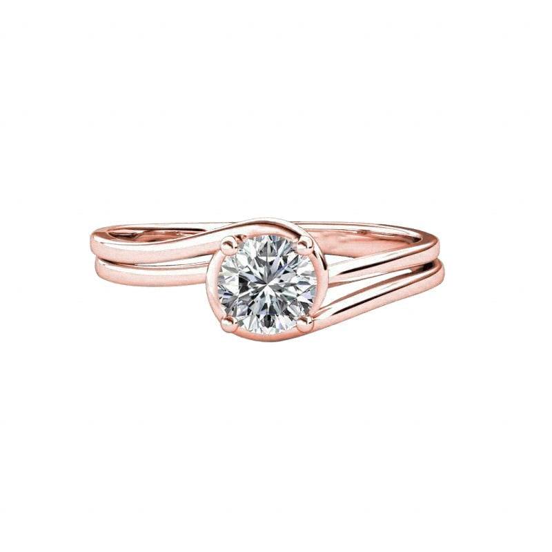 Solitär-Verlobungsring aus Roségold mit rundem Echt Aus der Erde Abgebauter Natürlicher Diamanten 1,75 Ct