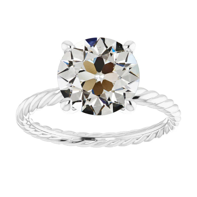 Solitär rund alter Bergmann Echt Diamond Ring Rope Style 4 Karat Gold