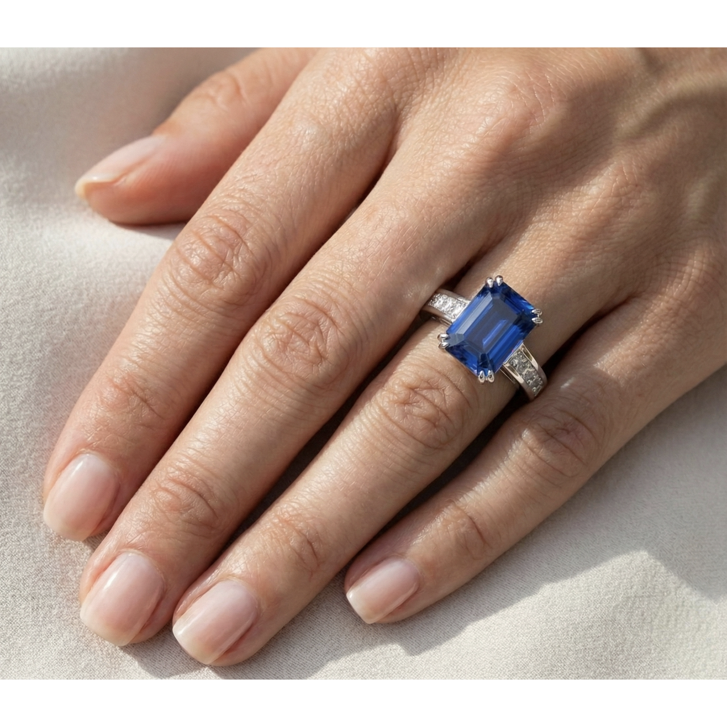echter princess diamant 5Karat ring mit Diamantbesatz