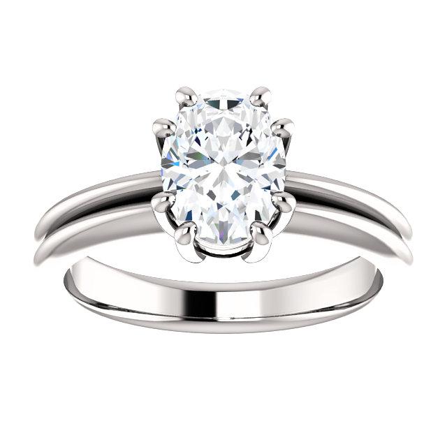 Solitärring Echt Diamant Oval Cut 5 Karat Split Shank Krappenfassung Schmuck Neu