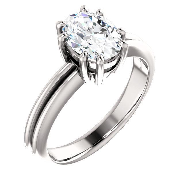Solitärring Echt Diamant Oval Cut 5 Karat Split Shank Krappenfassung Schmuck Neu