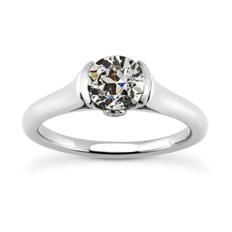 Solitärring Rund alter Bergmann Echt Diamant Goldschmuck 2 Karat