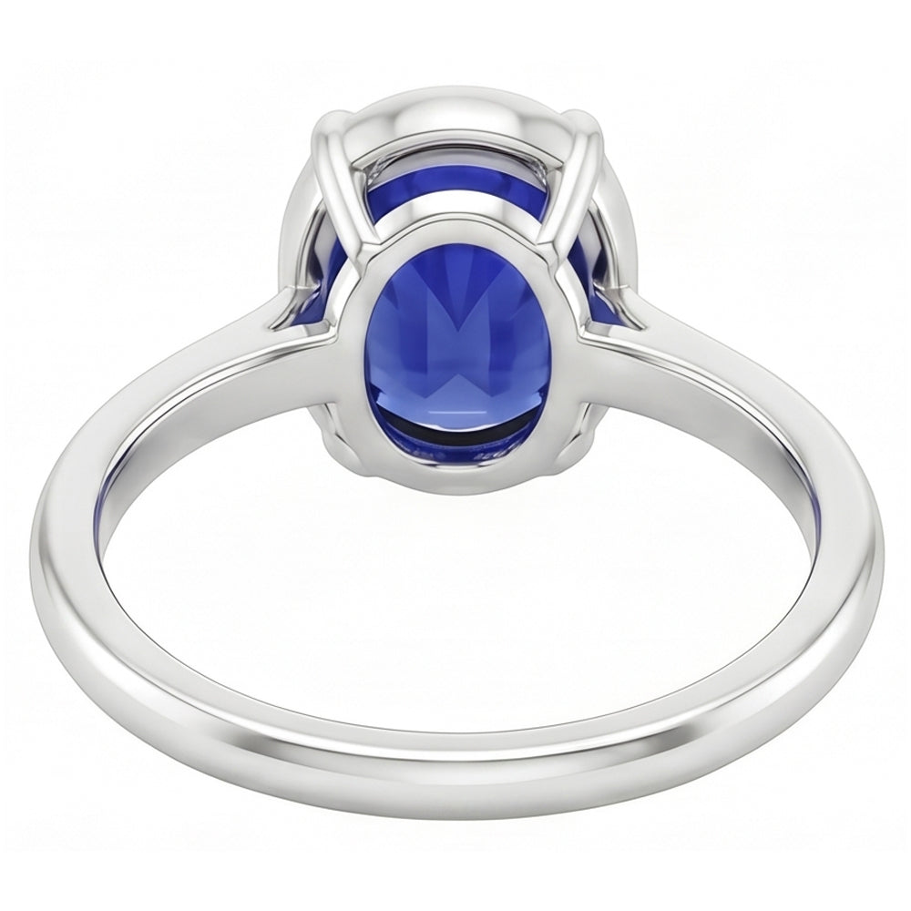 Solitärring Weißgold Oval Sri Lanka Saphir 2 Karat