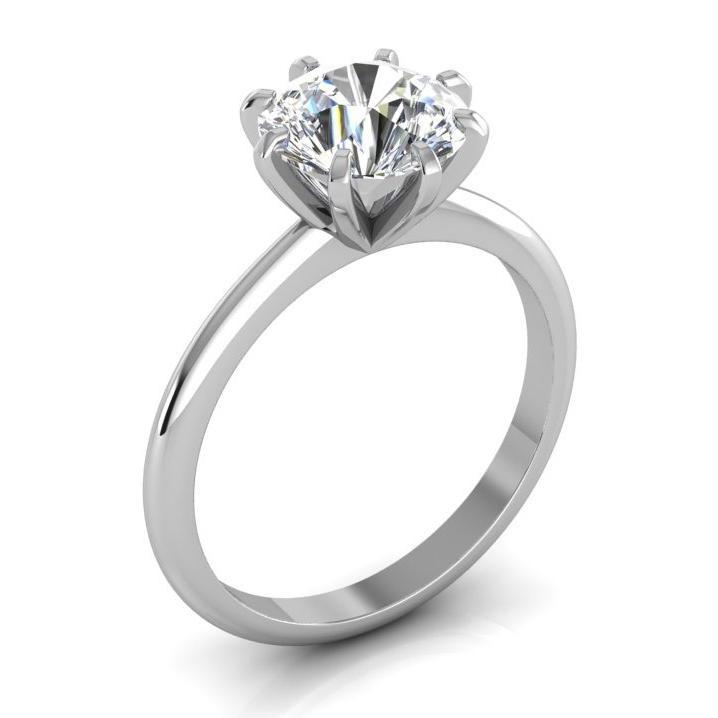 Diamant-Solitärring Old Mine Cut 2 Karat Klassisches Weißgold 14K - harrychadent.de