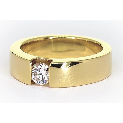 Tension Set Band Gelbgold 14K Runder Diamant 1 Karat Herrenring - harrychadent.de