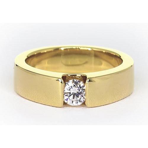 Tension Set Band Gelbgold 14K Runder Diamant 1 Karat Herrenring - harrychadent.de