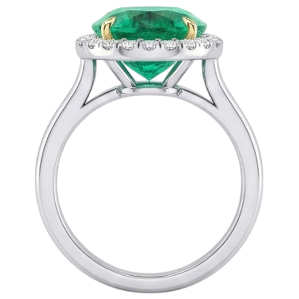 Echter Smaragd Farbstein-Ring – Rückansicht