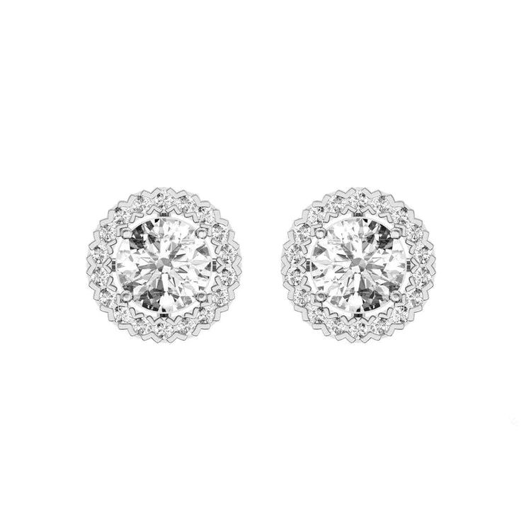 Sparkling Runden Cut 3,90 Karat Natürlich Diamant Damen Ohrstecker Halo Ohrringe