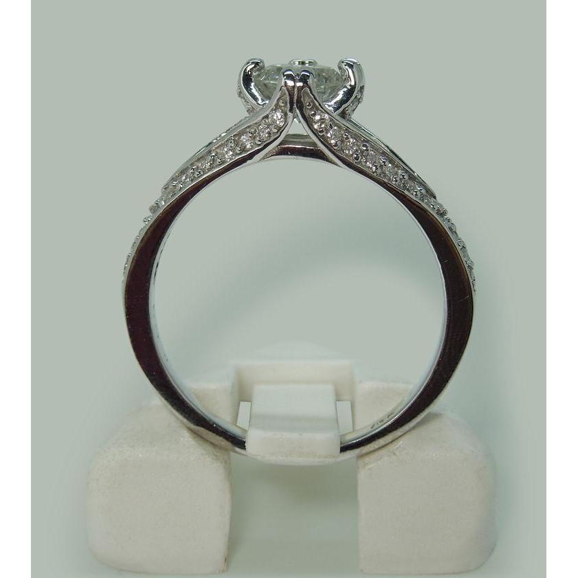 Split Shank Echt Diamant Solitaire mit Akzenten Verlobungsring 1,65 Karat