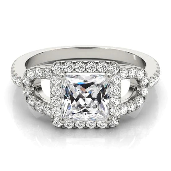 Square Cut alter Bergmann Echt Diamant Halo Ring Gold Damen Schmuck 6.50 Karat