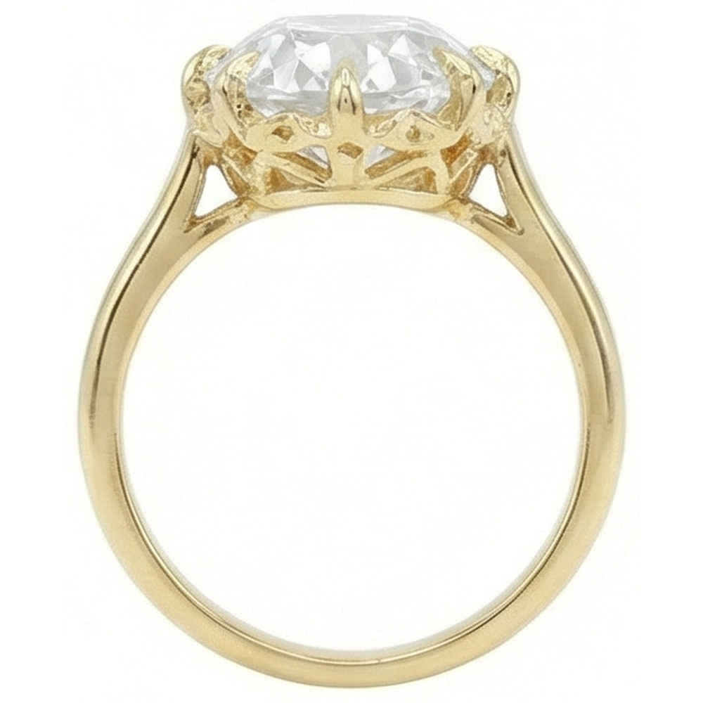 Stilvoller 9-Karat-Echt Aus der Erde Abgebauter Natürlicher Diamantring