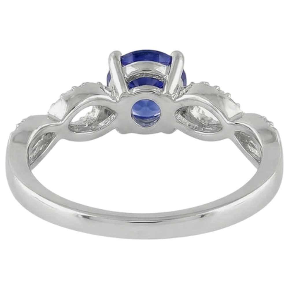 Tansanit im Rundschliff 3.50 Karat Aus der Erde Abgebauter Natürlicher Diamanten Fancy Ring Weißgold 14K
