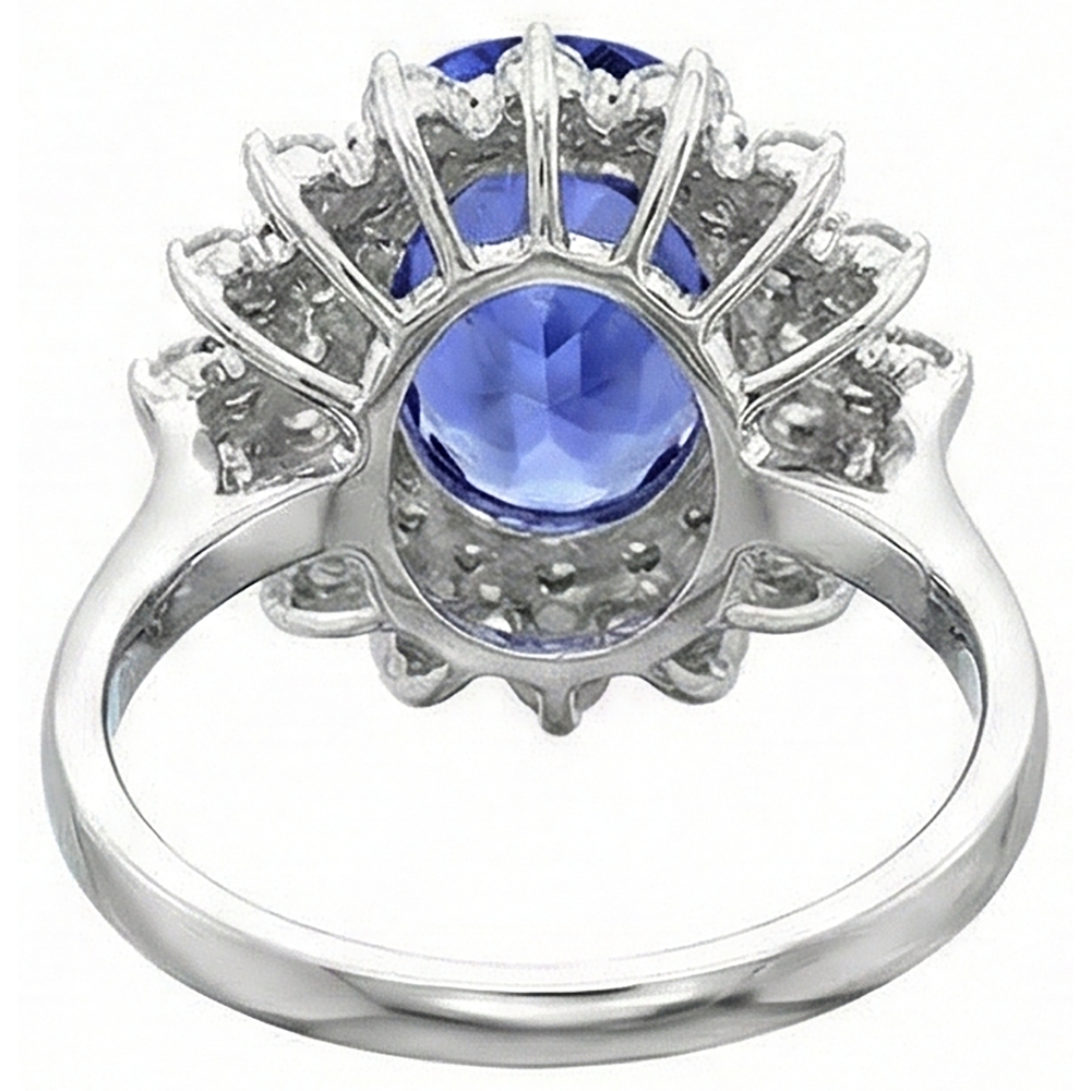 echter round tansanit 3.75Karat ring Profilansicht